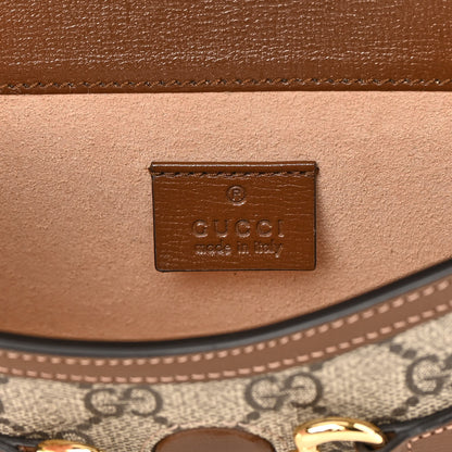 Gucci GG Supreme Monogram Mini Horsebit 1955 Shoulder Bag Beige Brown Sugar 6 of 11