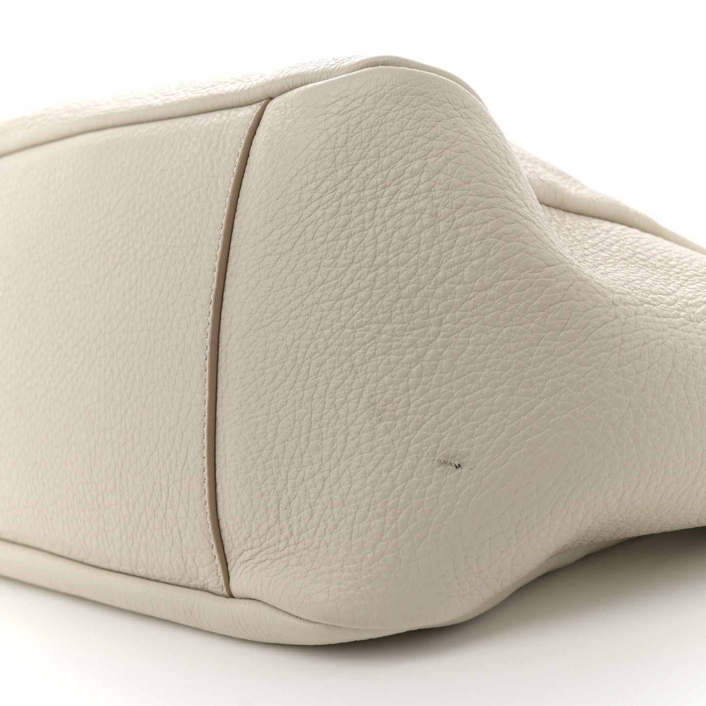 Grained Deerskin Bea Tote Blanc Vintage