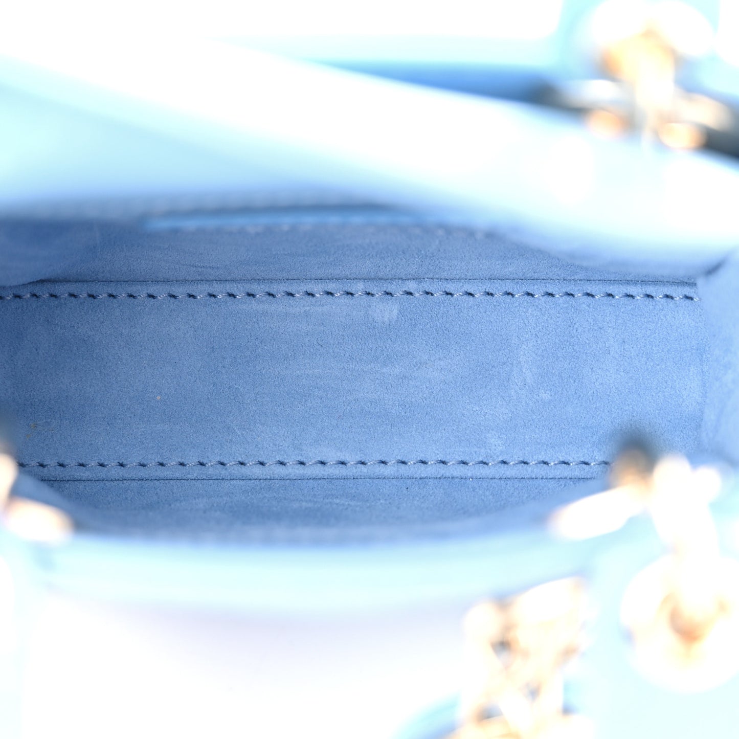 Patent Cannage Micro Lady Dior Cornflower Blue