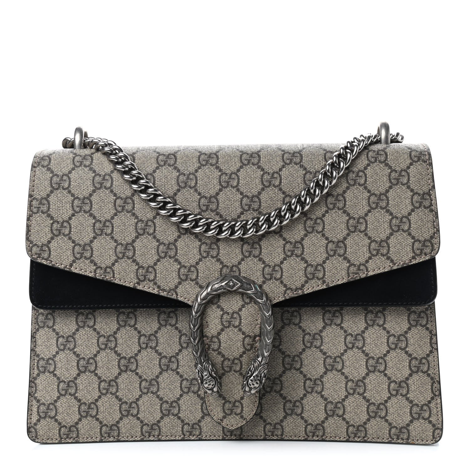 Gucci GG Supreme Monogram Medium Dionysus Shoulder Bag Black 1 of 9