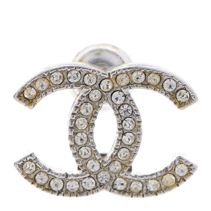 Chanel Crystal CC Earrings Silver 8 of 8