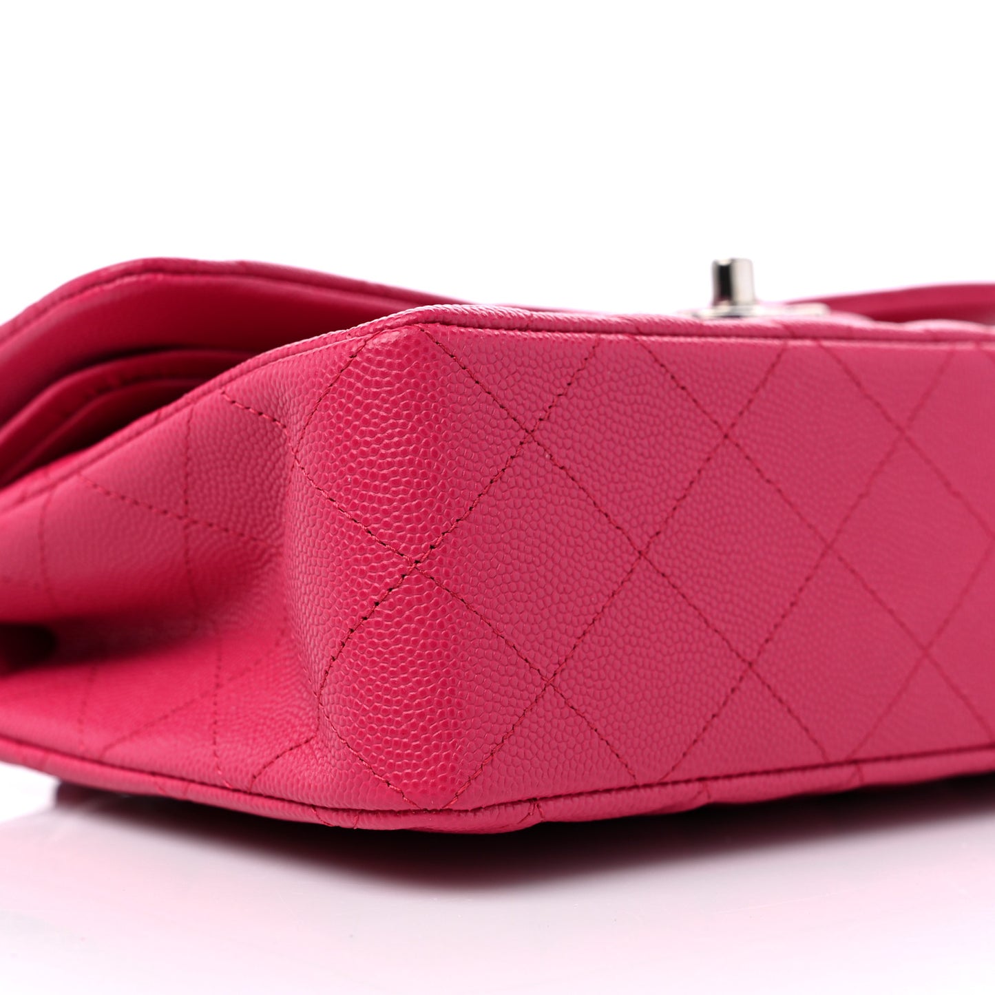 Caviar Quilted Small Double Flap Dark Pink