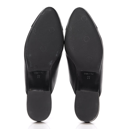 Chanel Lambskin Grosgrain Cap Toe CC Mules 36 Black 5 of 9
