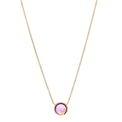 Tiffany 18K Yellow Gold Amethyst Paloma Picasso Olive Leaf Pendant Necklace 1 of 6