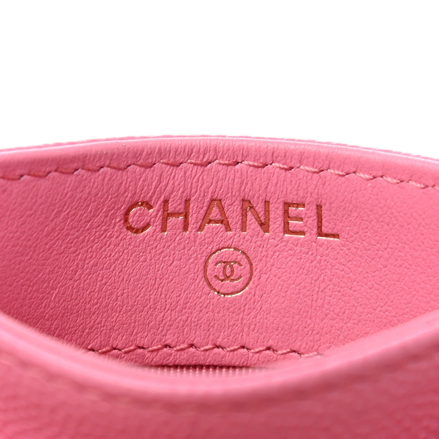 Caviar Quilted Card Holder Pink