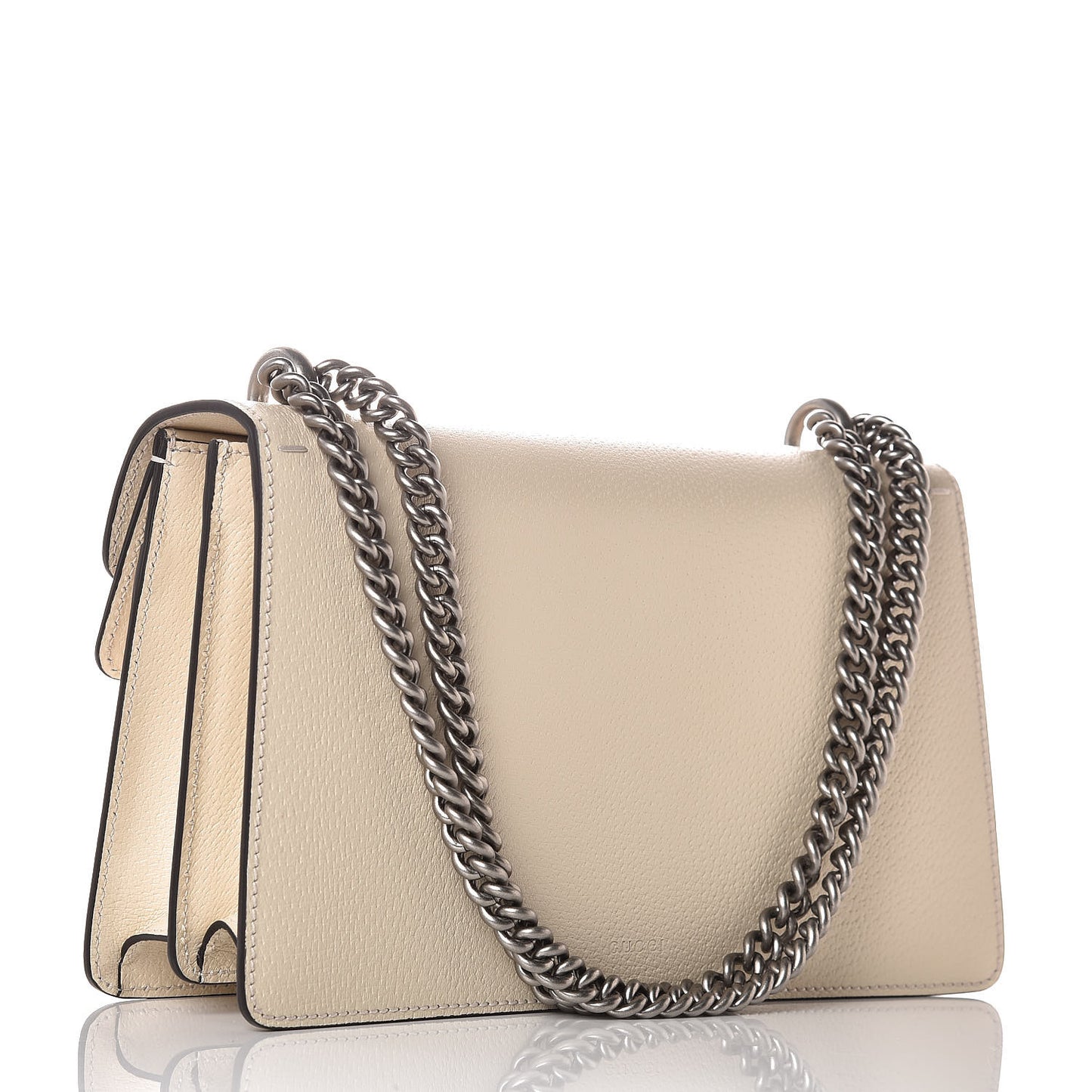 Textured Calfskin Crystal Small Dionysus Shoulder Bag Mystic White