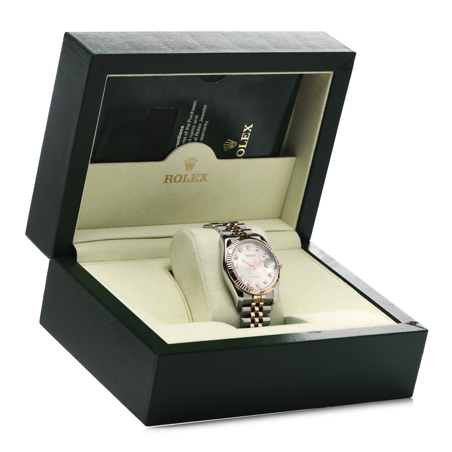 Rolex Stainless Steel 18K Everose Gold Diamond 36mm Oyster Perpetual Datejust Watch Silver Jubilee 116231 6 of 6