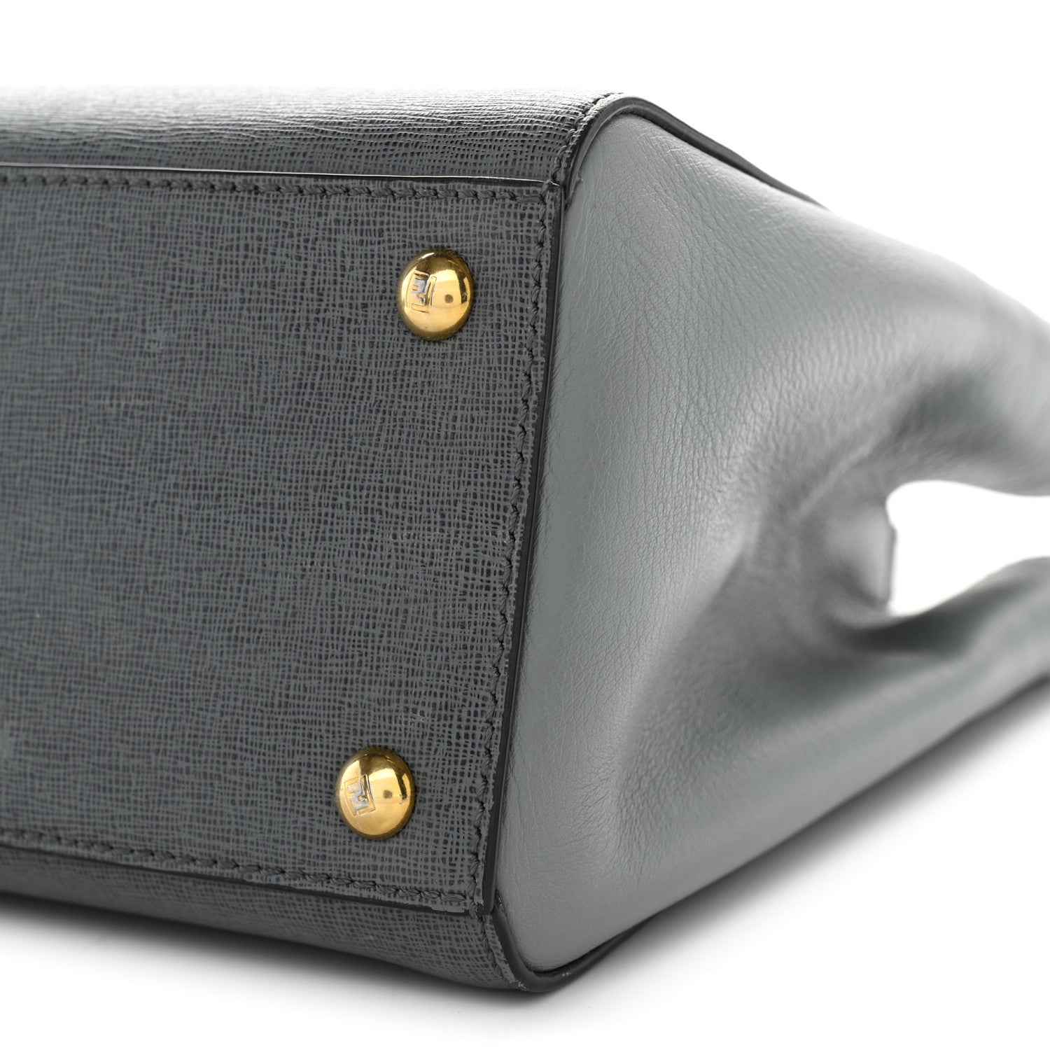 Fendi Vitello Elite Petite 2Jours Tote Grigio Grigio Chiaro 10 of 14