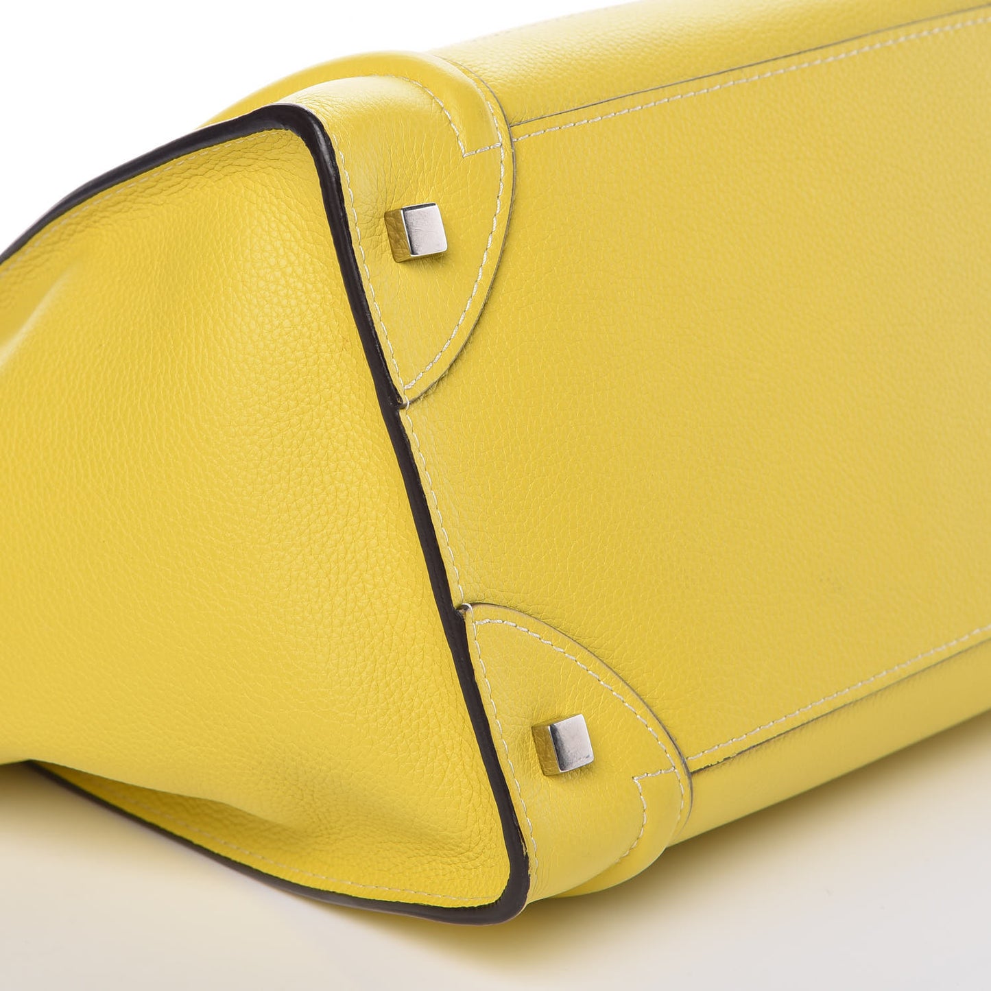 Drummed Calfskin Mini Luggage Citron