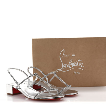 Christian Louboutin Specchio PVC Crystal Simple Queenie Sandals 39 Silver 9 of 9