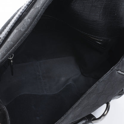Gucci Monogram Horsebit Flap Bag Black 5 of 7