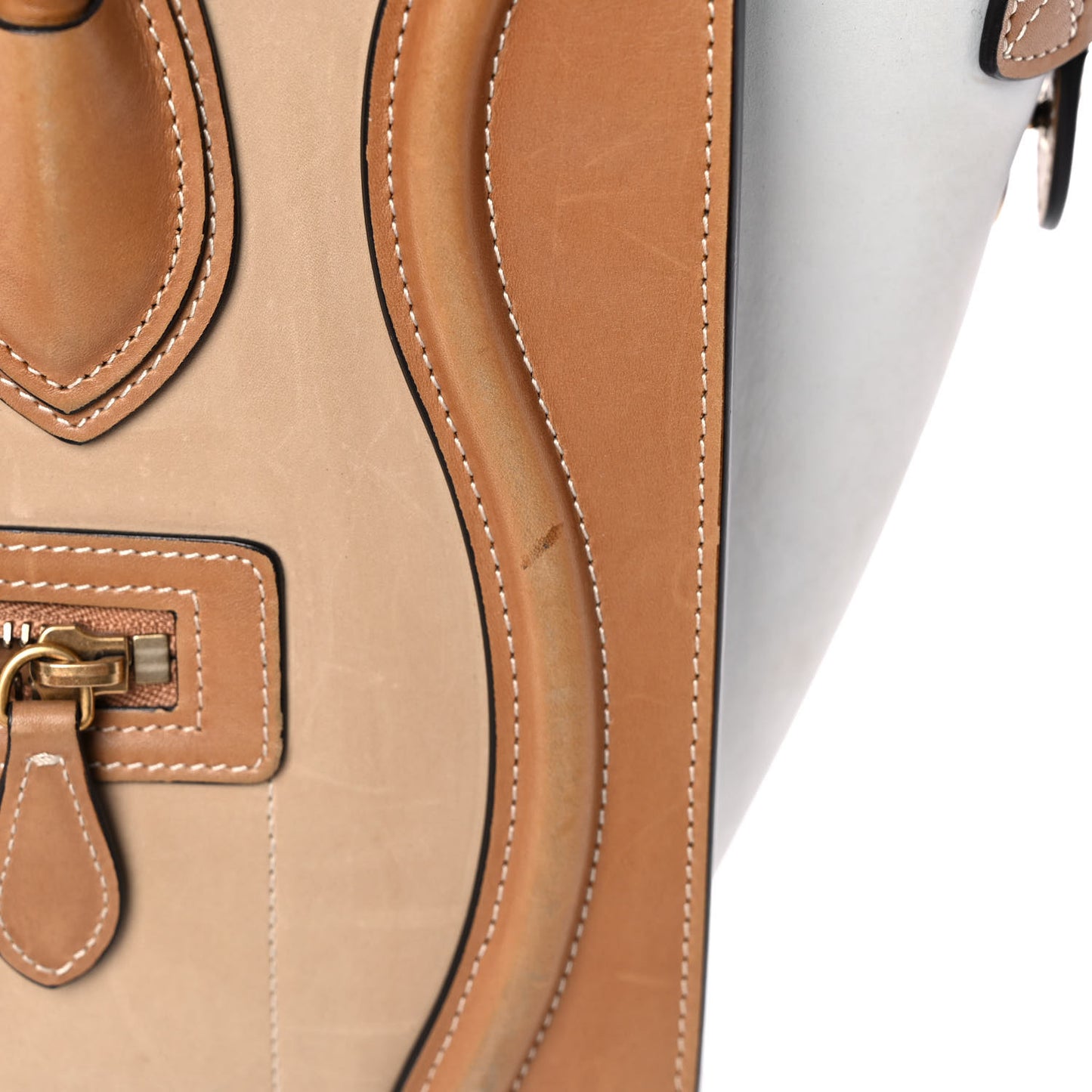 Smooth Calfskin Suede Micro Tri-Color Luggage Multicolor