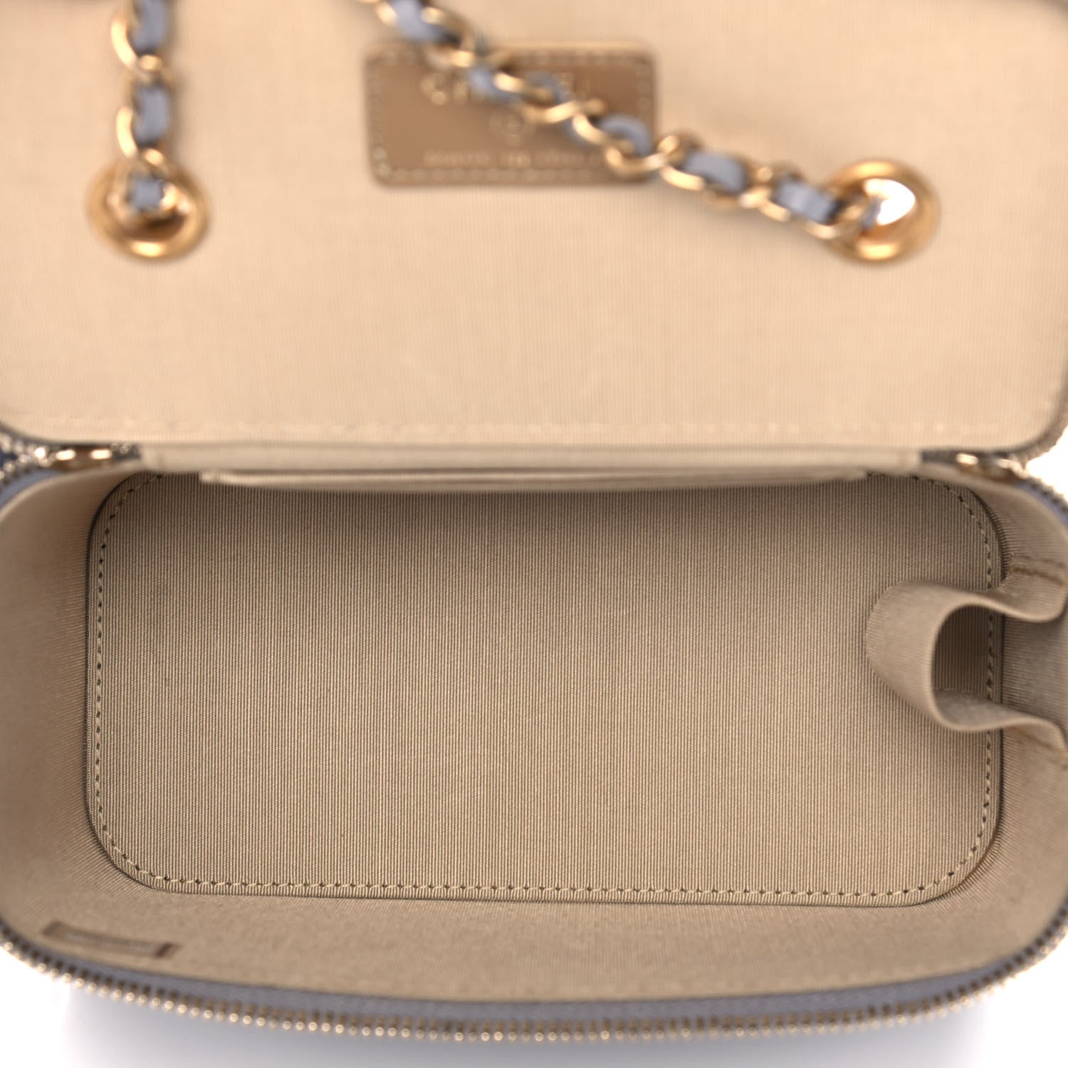 Chanel Lambskin Quilted Small Pearl Crush Vanity Case With Chain Grey 5 of 13