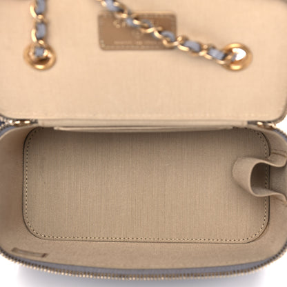Chanel Lambskin Quilted Small Pearl Crush Vanity Case With Chain Grey 5 of 13