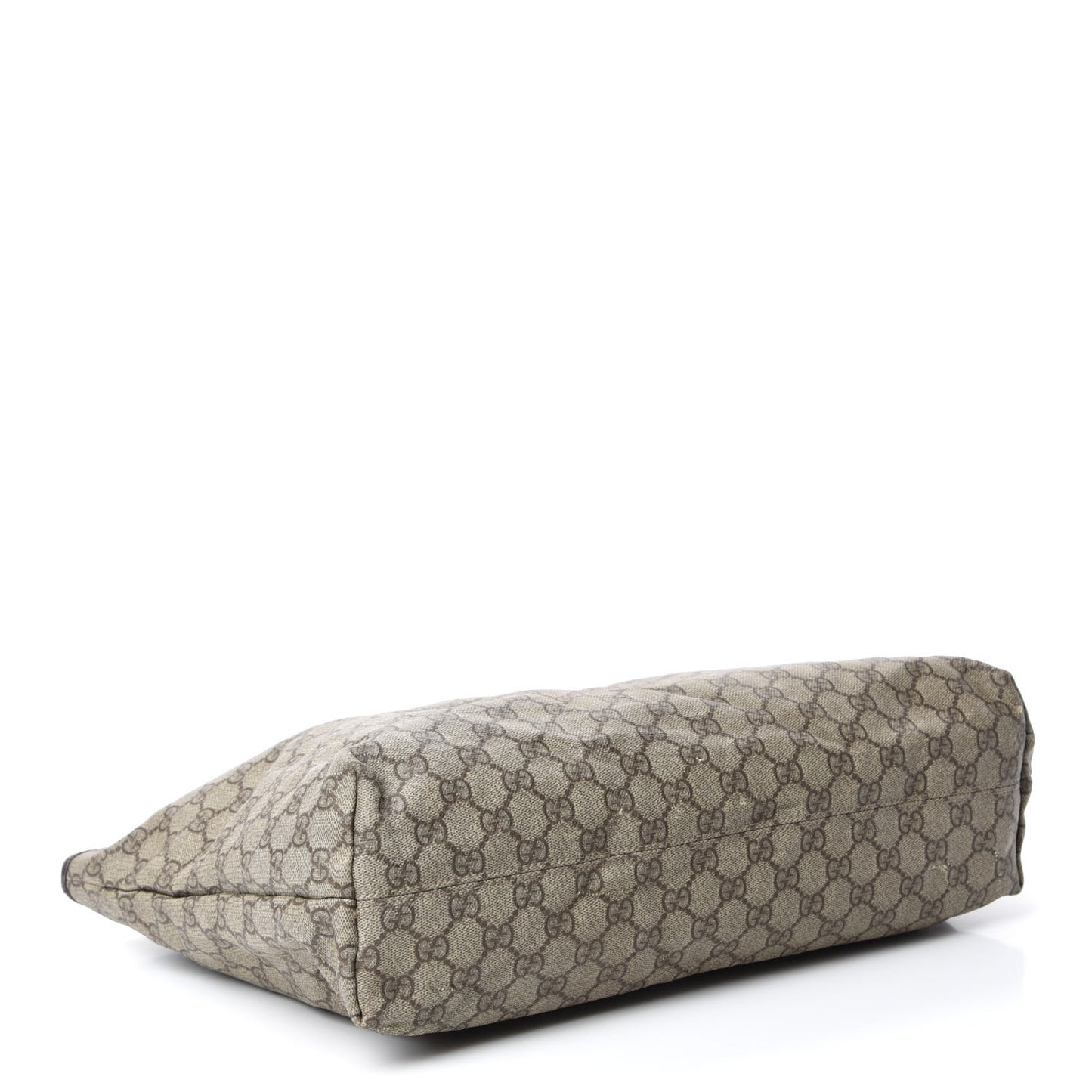 GG Supreme Monogram Medium Zippered Shopping Tote Dark Brown
