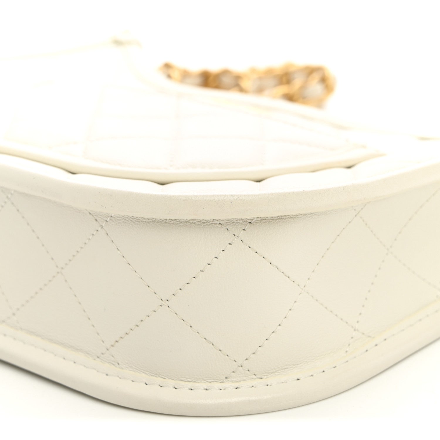 Chanel Calfskin Quilted CC Hobo Handbag White 10 of 10