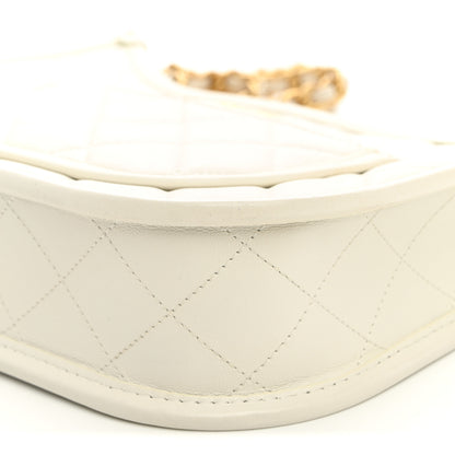 Chanel Calfskin Quilted CC Hobo Handbag White 10 of 10