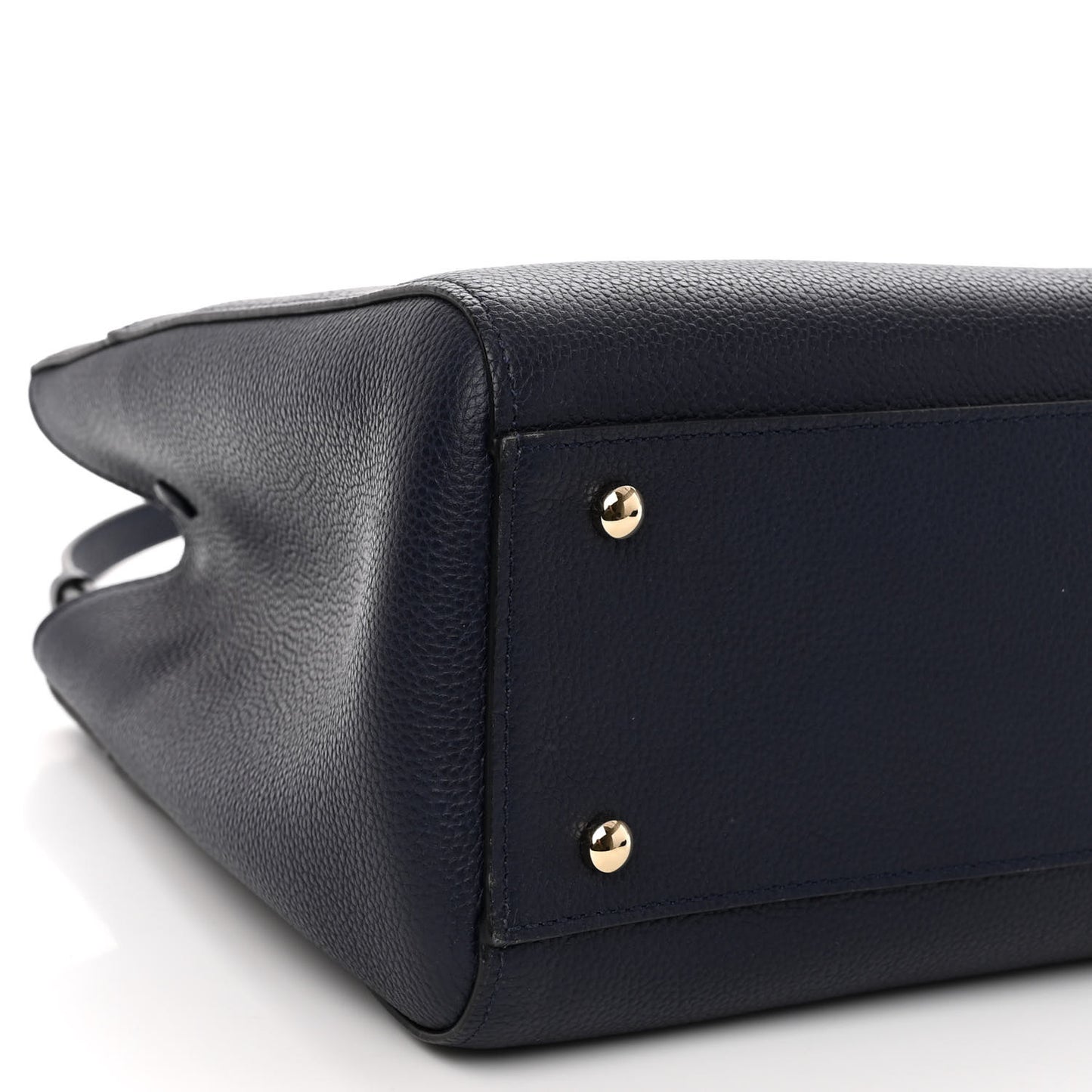 Grained Calfskin Small Neo Executive Shopper Tote Dark Blue