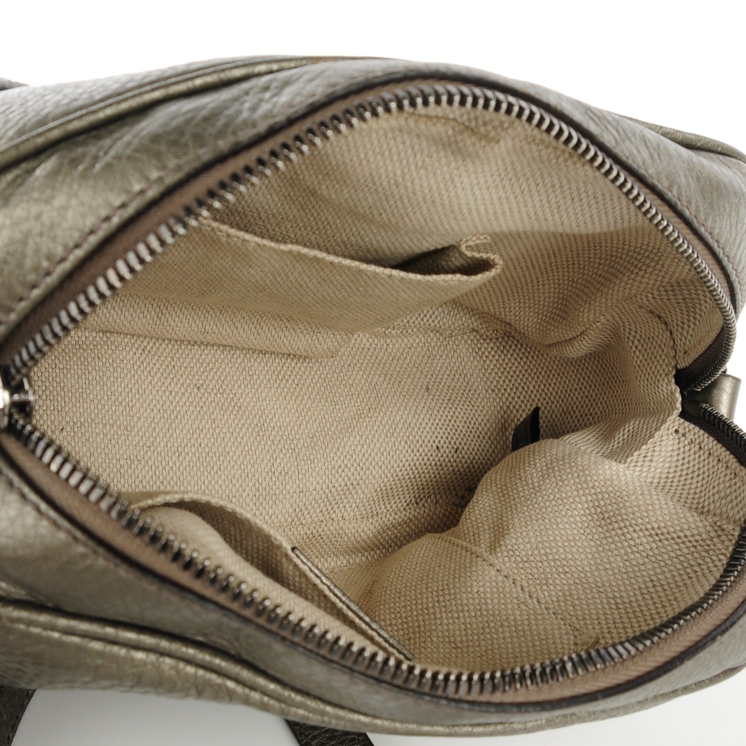 Gucci Metallic Pebbled Calfskin Small Soho Disco Bag Sasso 7 of 7