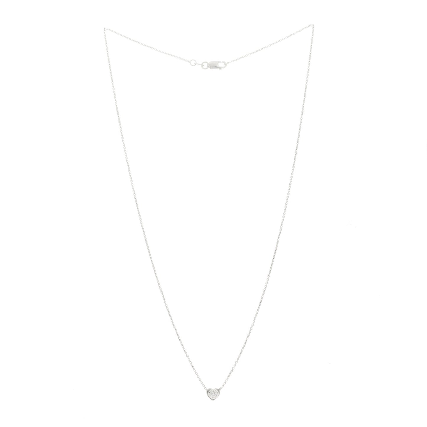 18K White Gold Diamond Heart Pendant Necklace