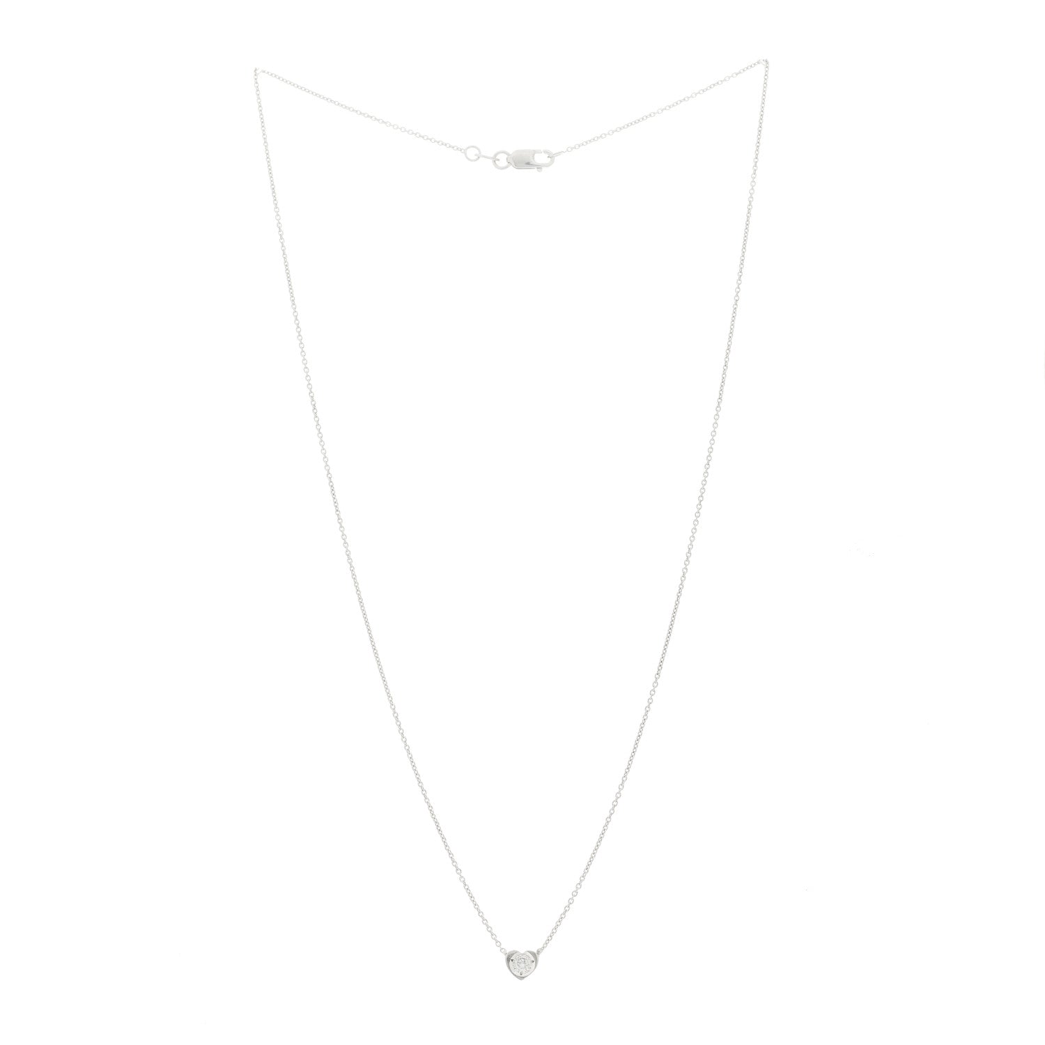 Roberto Coin 18K White Gold Diamond Heart Pendant Necklace 3 of 5