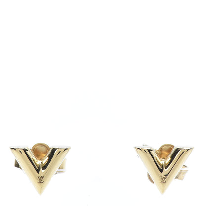 Louis Vuitton Brass Essential V Stud Earrings Gold 1 of 6