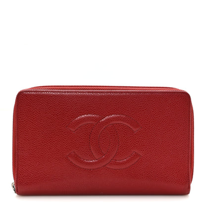 Chanel Caviar Large CC Timeless Zip Around Organizer Wallet Red 1 of 9