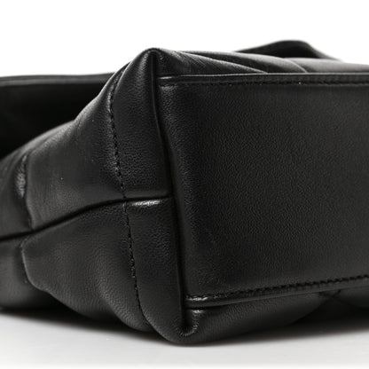 Saint Laurent Lambskin Quilted Toy Loulou Puffer Monogram Chain Satchel Black 7 of 8