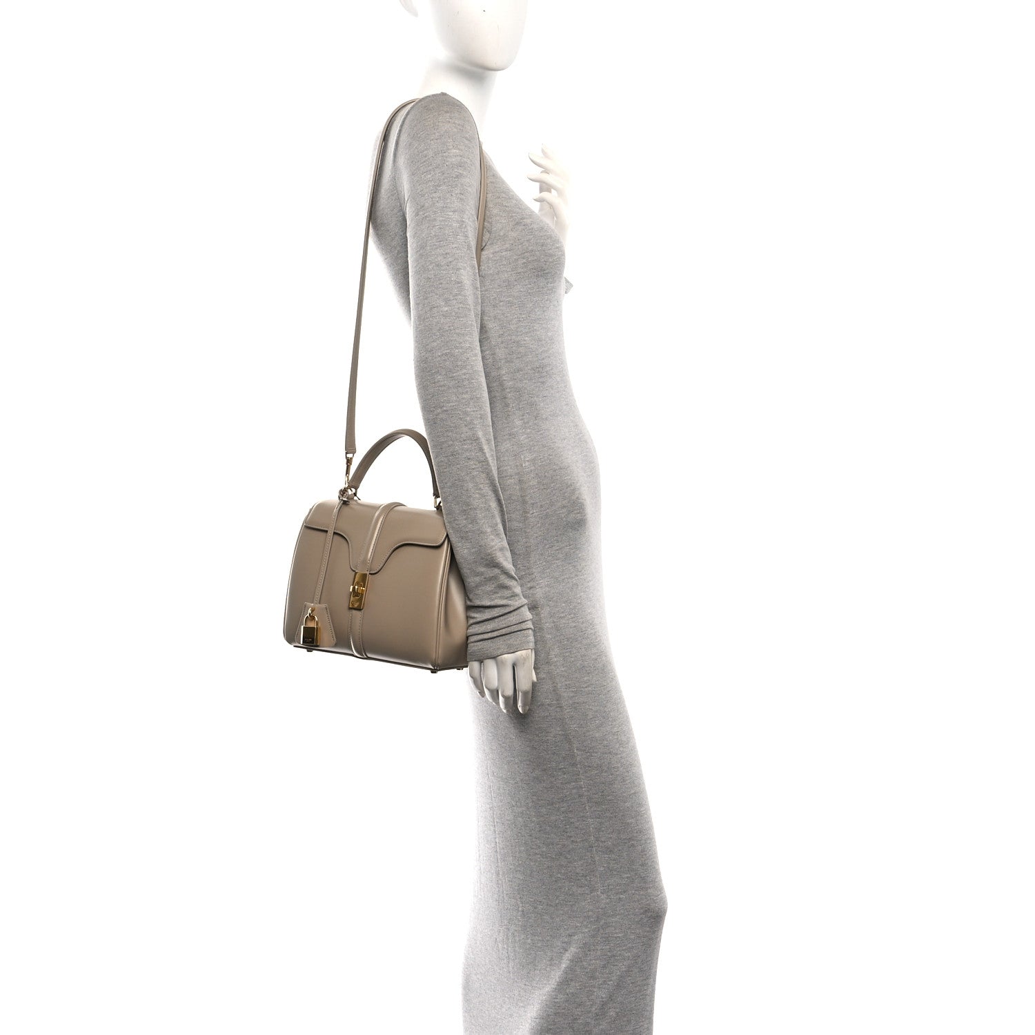 Celine Satinated Calfskin Small 16 Top Handle Bag Nude 2 of 12