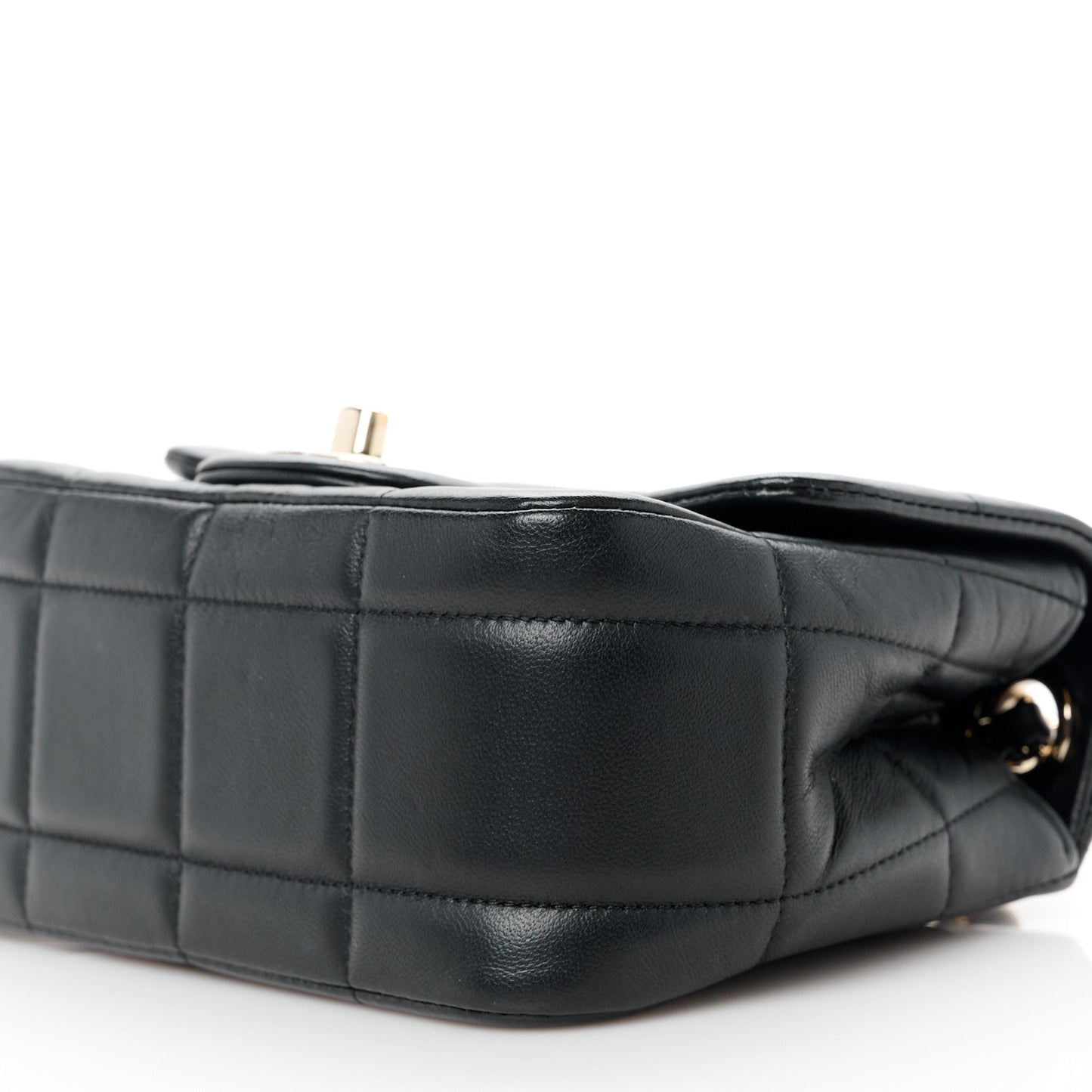 Lambskin Resin Crystal Square Quilted Mini Monacoco Flap Black