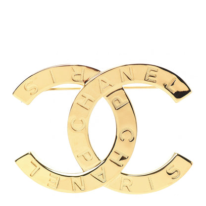 Chanel Metal Paris Button CC Large Brooch Gold 1 of 5