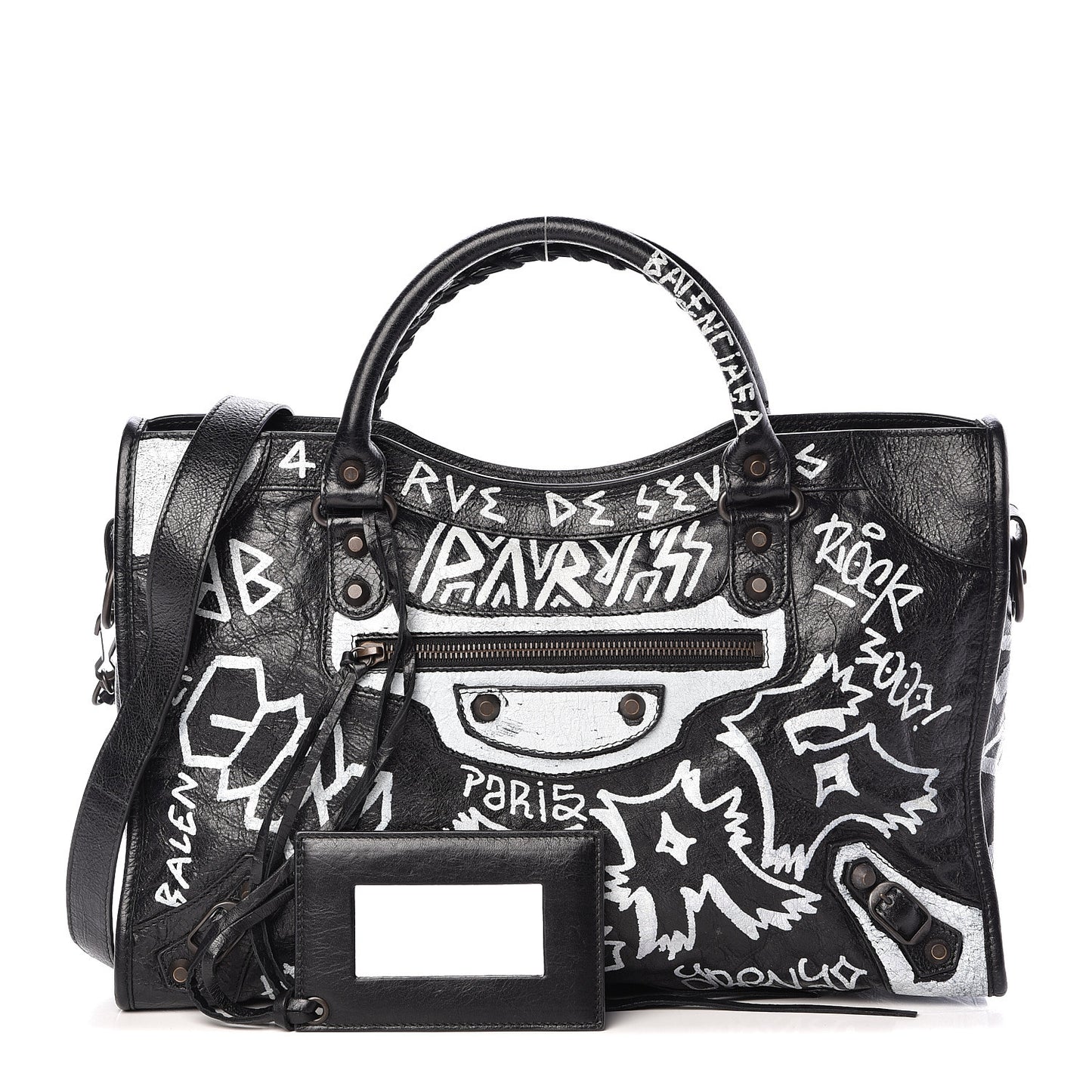 Agneau Arena Graffiti All Over Classic Hardware City Black White
