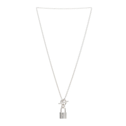 Hermes Sterling Silver Cadenas Kelly Lock Pendant Necklace 3 of 5
