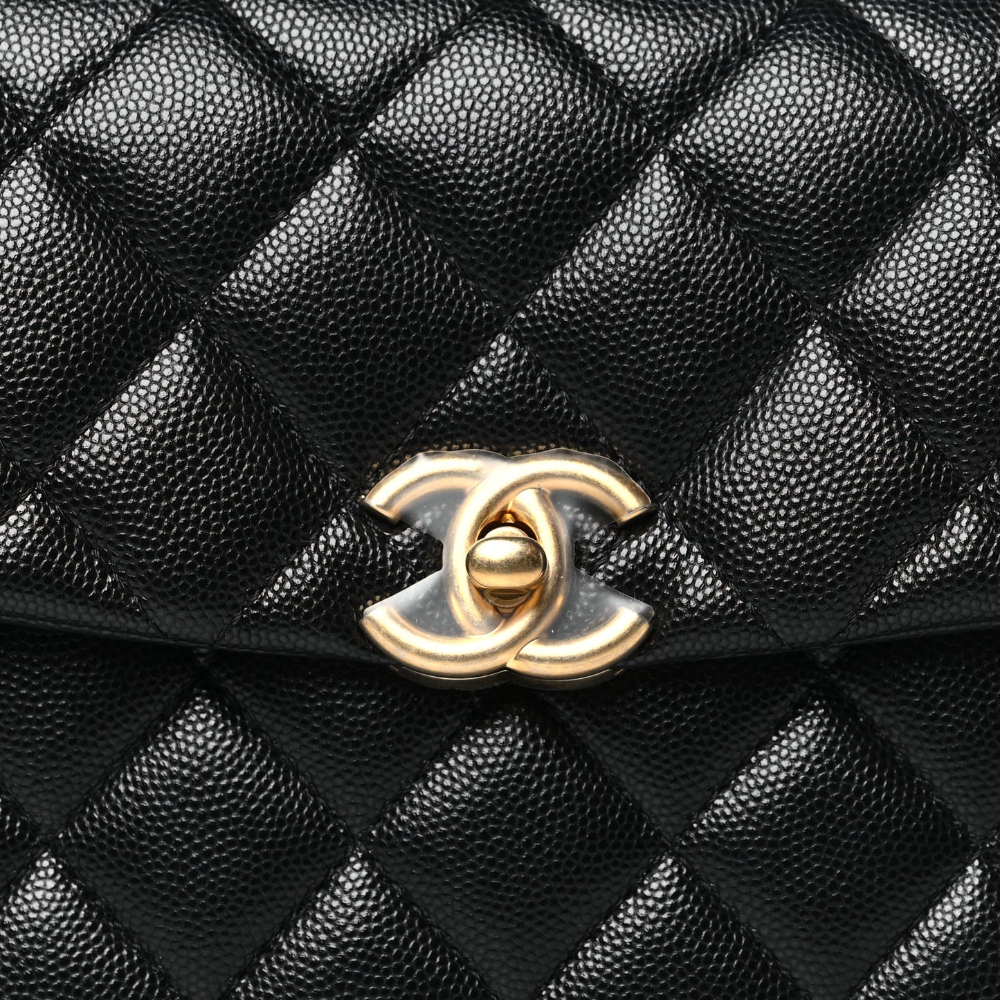 Caviar Quilted 31 Rue Cambon Top Handle Flap Black
