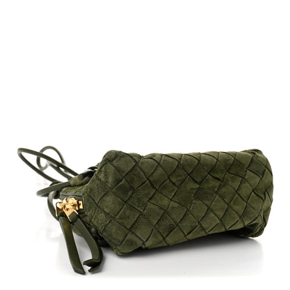 Bottega Veneta Suede Intrecciato Concert Pouch Green Tweed 4 of 10