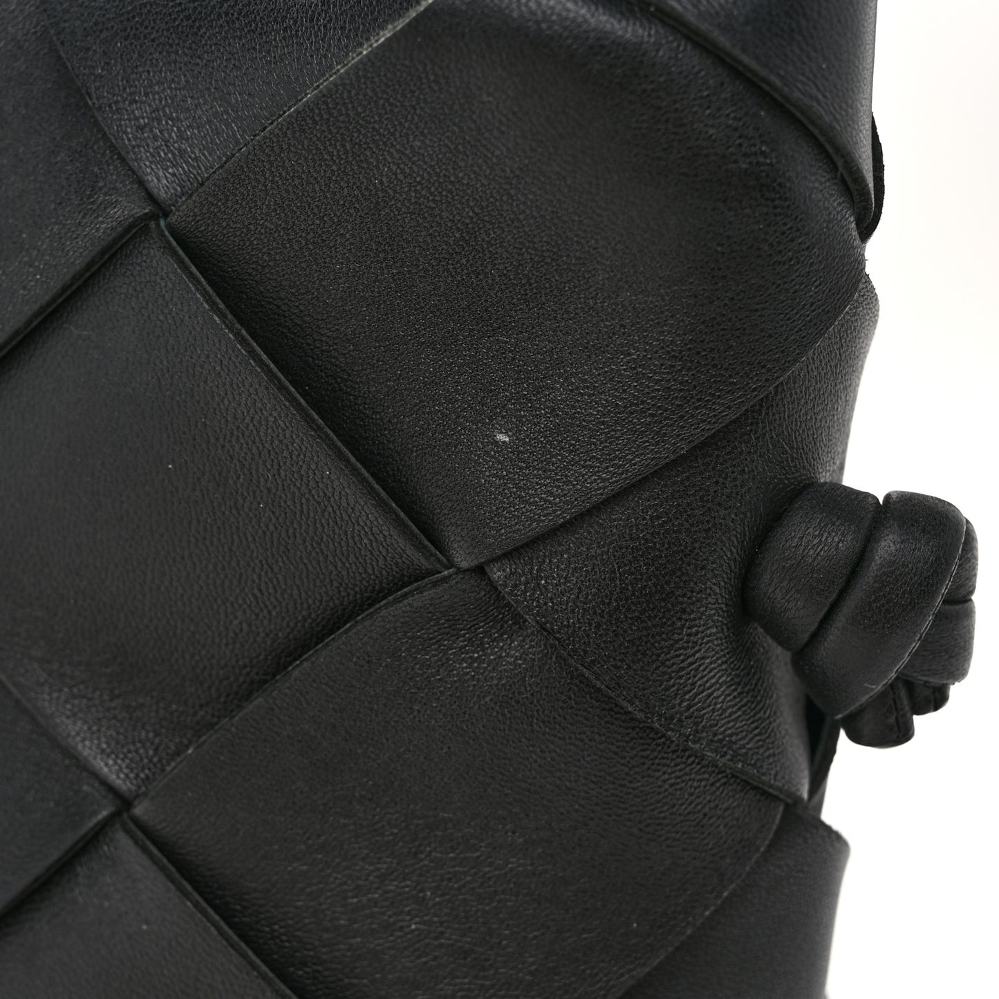 Nappa Maxi Intrecciato Clasp Bucket Bag Black