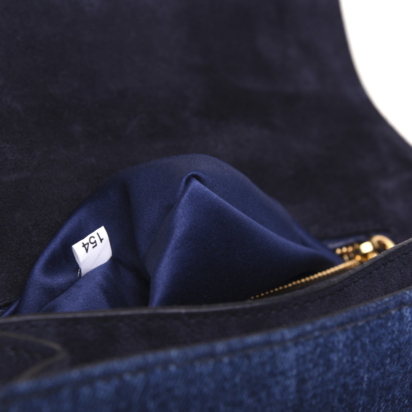 Denim Goatskin Bandoliera Madras Shoulder Bag Blue
