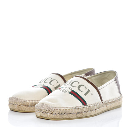 Gucci Canvas Miro Soft Calfskin Logo Mens Espadrilles 5 Greggio Cuir 3 of 10
