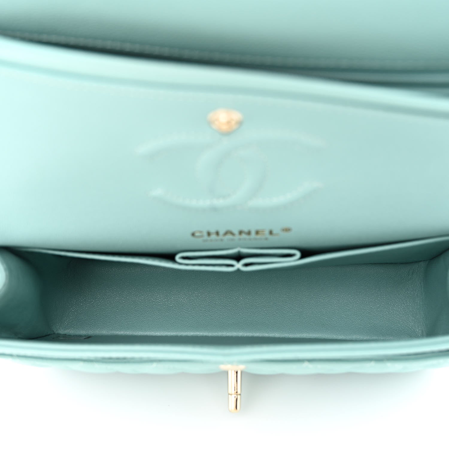 Chanel Caviar Quilted Small Double Flap Light Blue 5 of 10