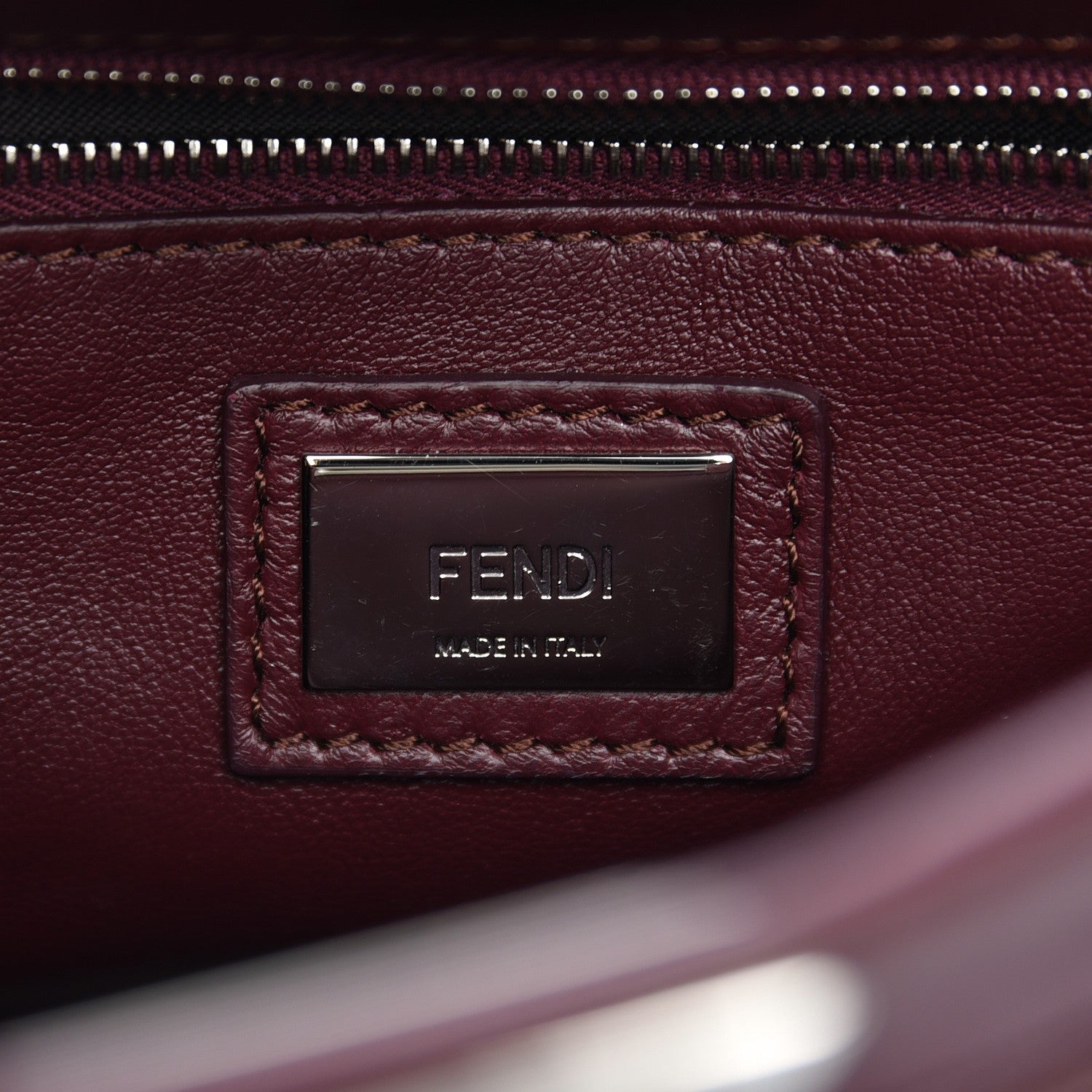 Fendi Nappa Mini Peekaboo Iconic Satchel Bordeaux 8 of 8