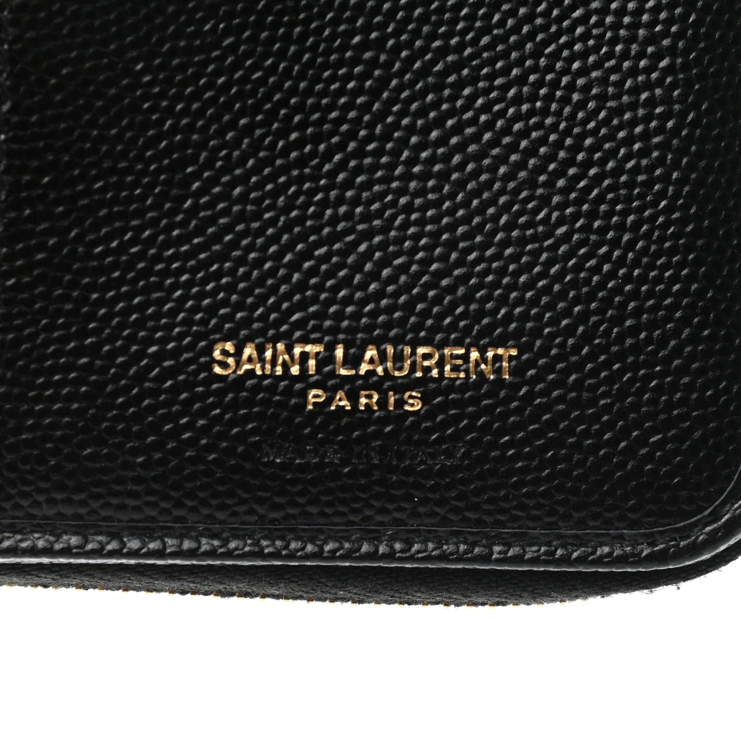 Grain De Poudre Matelasse Chevron Monogram Compact Zip Around Wallet Black