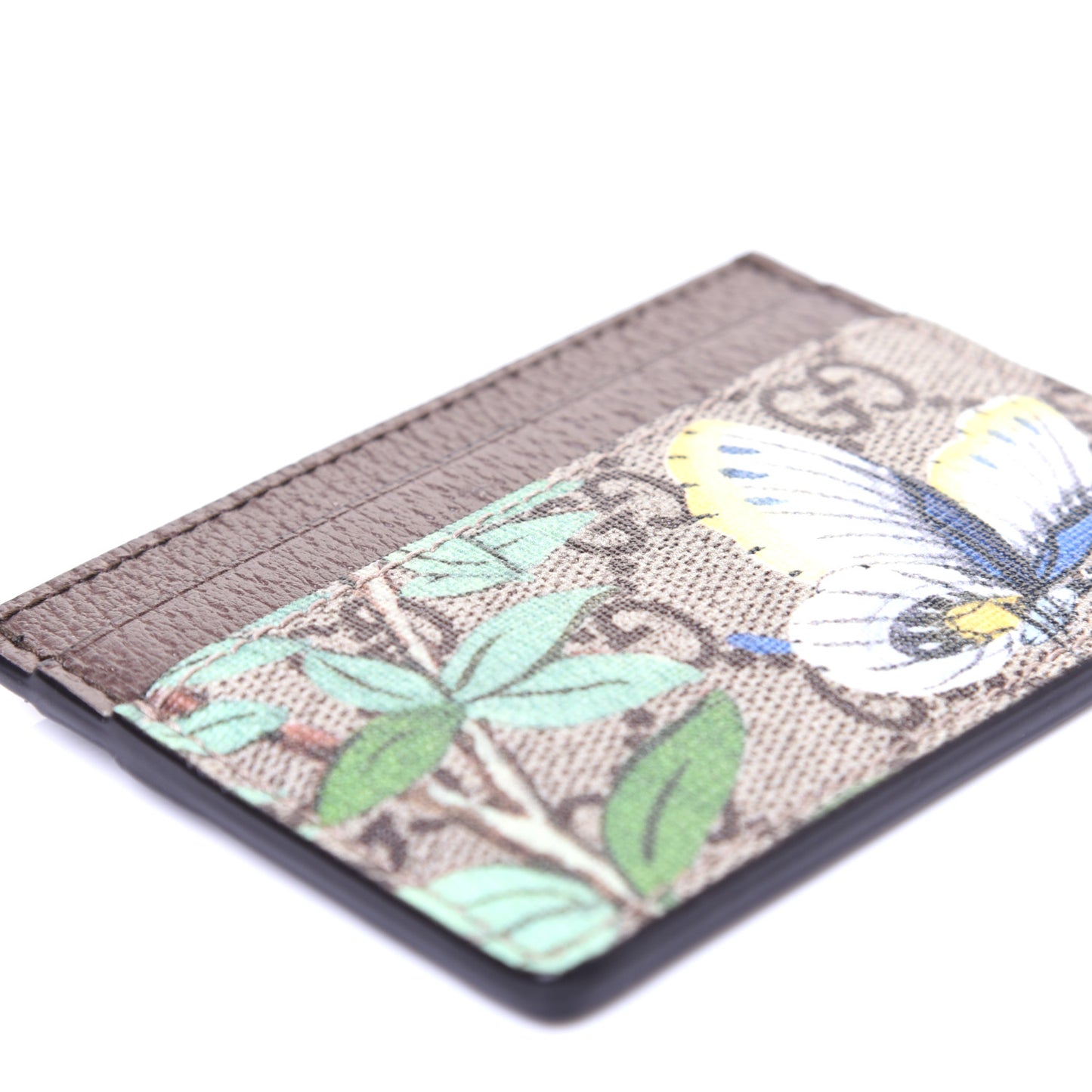 GG Supreme Monogram Tian Card Holder Beige Multicolor New Acero