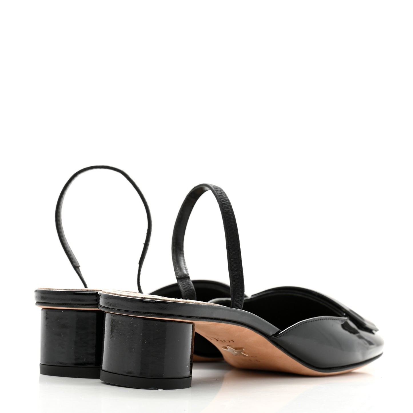 Patent Dior Day Slingback 35mm Pumps 35.5 Black