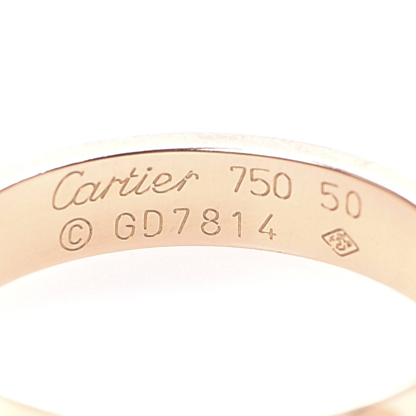 18K Pink Gold 3.5mm LOVE Wedding Band Ring 50 5.25