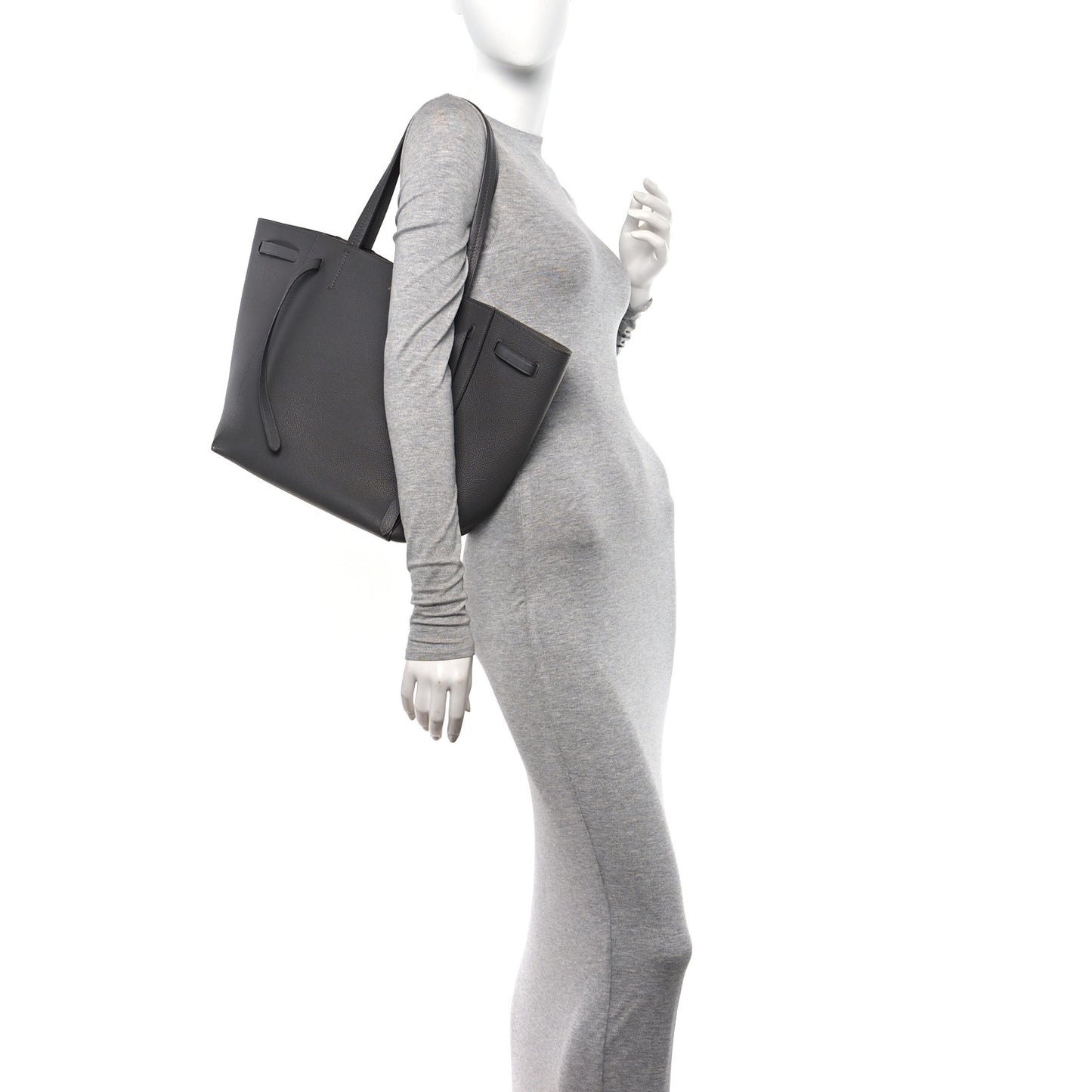 Soft Grained Calfskin Small Belt Cabas Phantom Grey