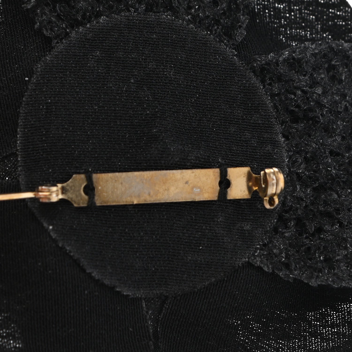Chanel Tweed Camellia Pin Brooch Black 5 of 5