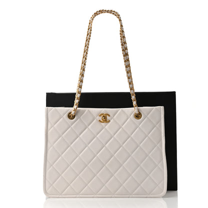 Chanel Caviar Quilted Sweet Classic Shopping Tote White 11 of 11