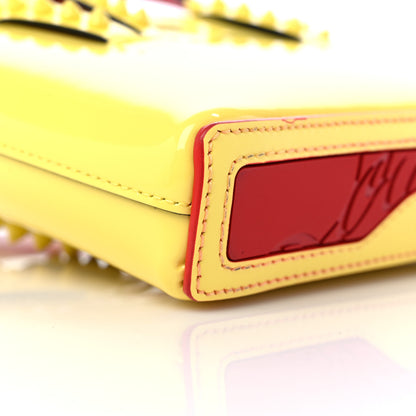 Christian Louboutin Patent Calfskin Spikes Mini East West Cabata Tote Yellow 8 of 9