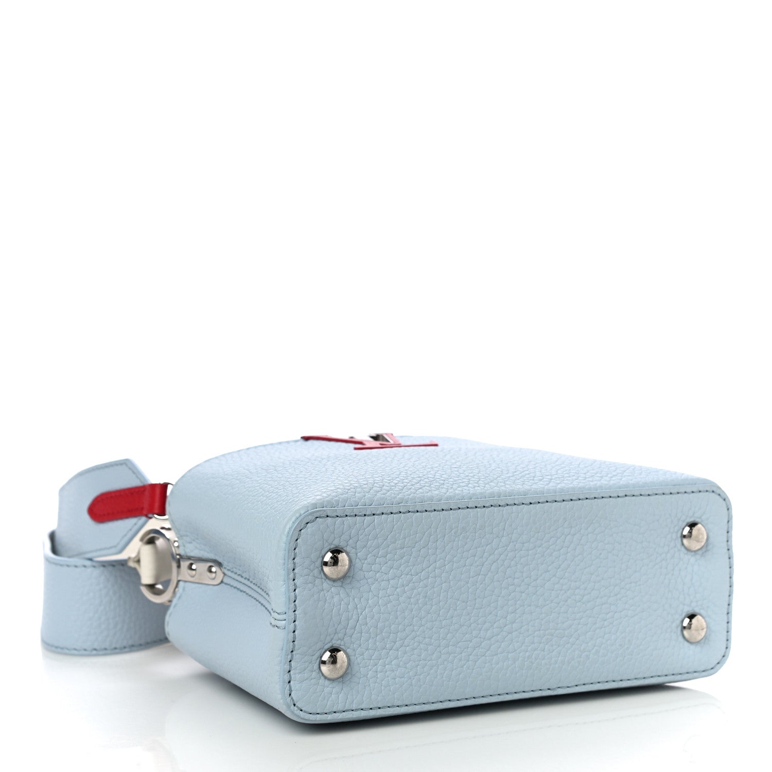 Louis Vuitton Taurillon Capucines Mini Light Blue White Red 4 of 10