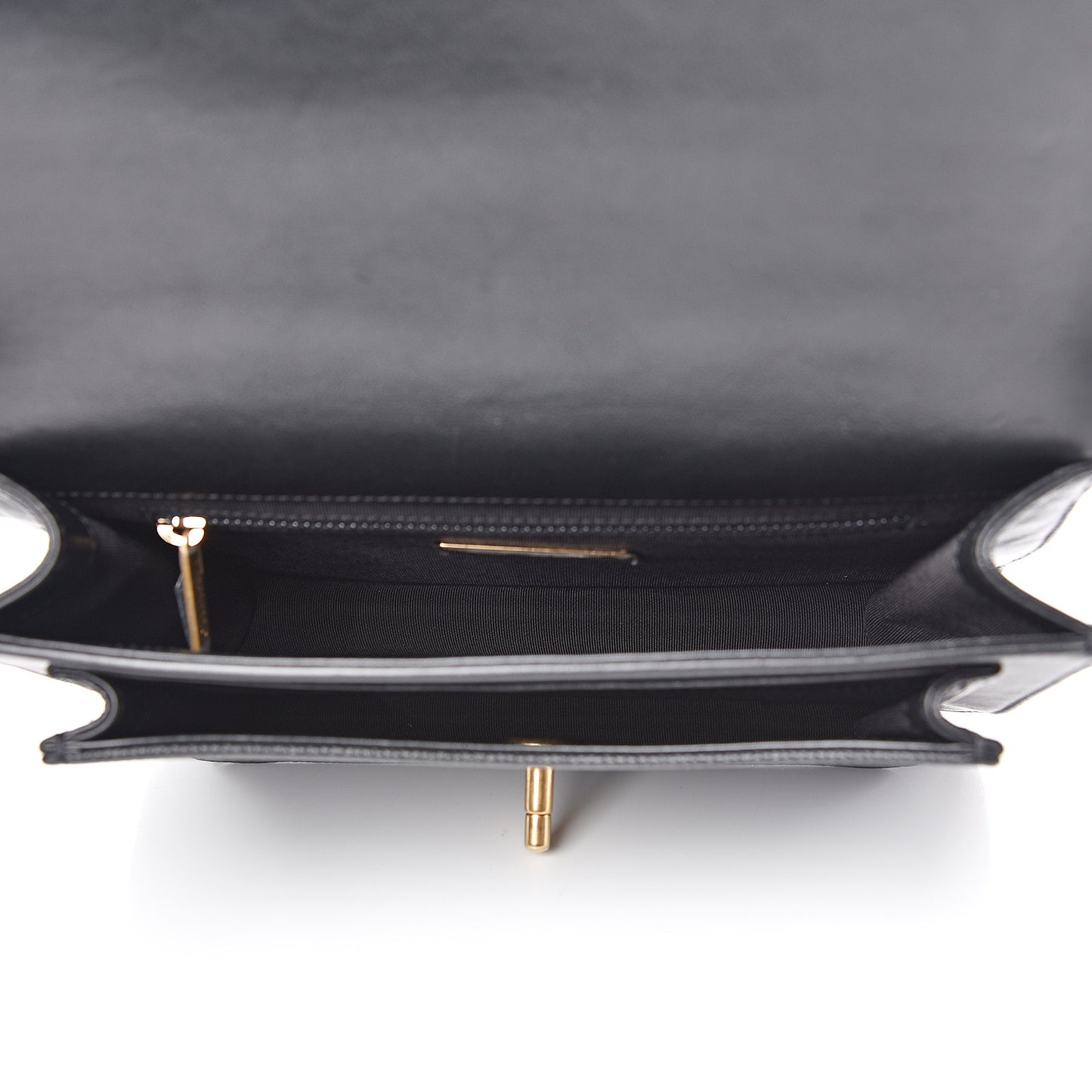 Calfskin Caviar Quilted Chain Handle Flap Black